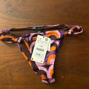 Zara multi color bikini bottom L